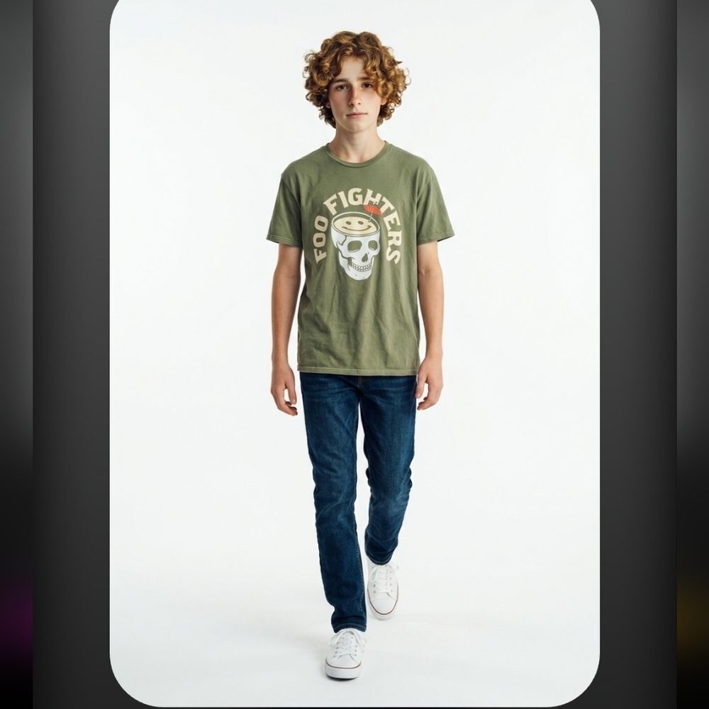 Olive Green Graphic Tee for Men